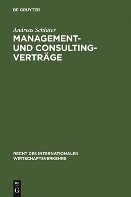 Abbildung von Schlüter | Management- und Consulting-Verträge | 1. Auflage | 1987 | 4 | beck-shop.de
