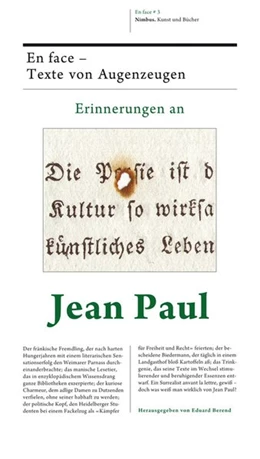Abbildung von Berend | Erinnerungen an Jean Paul | 1. Auflage | 2025 | beck-shop.de