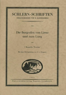 Abbildung von Trotter | Die Burggrafen von Lienz und zum Lueg | 1. Auflage | 1954 | 105 | beck-shop.de