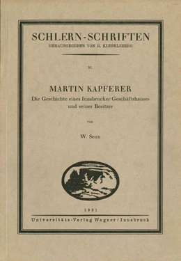 Abbildung von Senn | Martin Kapferer | 1. Auflage | 1951 | 91 | beck-shop.de