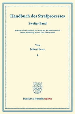Abbildung von Glaser / Binding | Handbuch des Strafprozesses | 1. Auflage | 2013 | beck-shop.de
