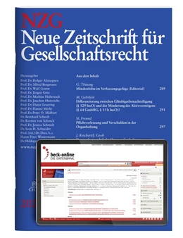 Abbildung von NZG • Neue Zeitschrift für Gesellschaftsrecht | 21. Auflage | 2024 | beck-shop.de