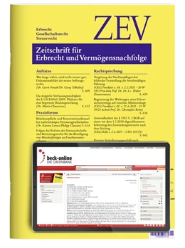Abbildung von ZEV • Zeitschrift für Erbrecht und Vermögensnachfolge | 25. Auflage | 2024 | beck-shop.de
