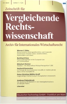 Abbildung von ZVglRWiss • Zeitschrift für Vergleichende Rechtswissenschaft | 1. Auflage | 2024 | beck-shop.de