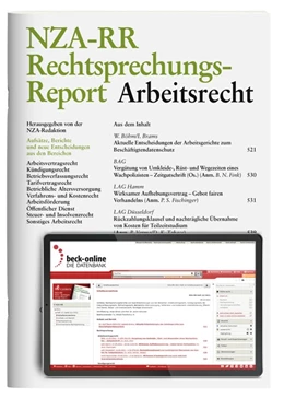 Abbildung von NZA-RR • Rechtsprechungs-Report Arbeitsrecht | 23. Auflage | 2024 | beck-shop.de