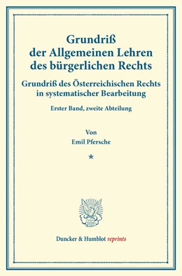 Abbildung von Pfersche / Finger | Grundriß der Allgemeinen Lehren des bürgerlichen Rechts | 1. Auflage | 2014 | beck-shop.de