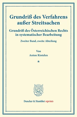 Abbildung von Rintelen / Finger | Grundriß des Verfahrens außer Streitsachen. | 1. Auflage | 2014 | beck-shop.de