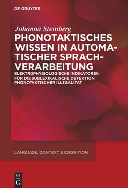 Abbildung von Steinberg | Phonotaktisches Wissen | 1. Auflage | 2014 | beck-shop.de