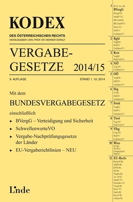 Abbildung von Konetzky / Doralt | KODEX Vergabegesetze 2014/15 | 9. Auflage | 2014 | beck-shop.de