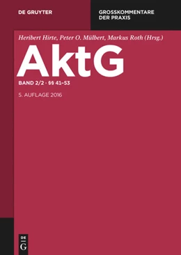 Abbildung von Hirte / Mülbert | Aktiengesetz: AktG, Band 2/2: §§ 41-53 | 5. Auflage | 2016 | beck-shop.de