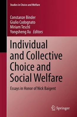 Abbildung von Binder / Codognato | Individual and Collective Choice and Social Welfare | 1. Auflage | 2015 | beck-shop.de