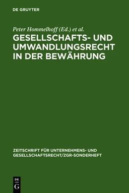 Abbildung von Hommelhoff / Hagen | Gesellschafts- und Umwandlungsrecht in der Bewährung | 1. Auflage | 1998 | 14 | beck-shop.de