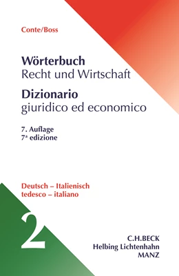 Abbildung von Conte / Boss | Wörterbuch Recht und Wirtschaft = Dizionario giuridico ed economico • Standardwörterbuch
 | 7. Auflage | 2018 | beck-shop.de