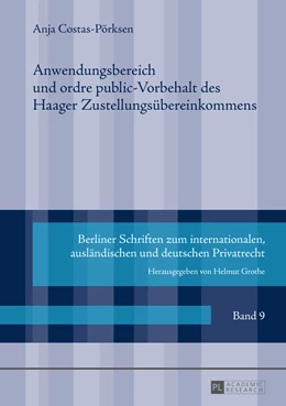 Abbildung von Costas-Pörksen | Anwendungsbereich und ordre public-Vorbehalt des Haager Zustellungsübereinkommens | 1. Auflage | 2015 | 9 | beck-shop.de