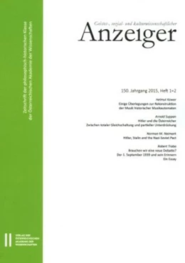 Abbildung von Österreichische Akademie d. Wissenschaften | Geistes-, sozial-und kulturwissenschaftlicher Anzeiger 150. Jahrgang, Heft 1+2 2015 | 1. Auflage | 2016 | 150.1+2 | beck-shop.de