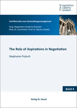Abbildung von Pratsch | The Role of Aspirations in Negotiation | 1. Auflage | 2016 | 4 | beck-shop.de