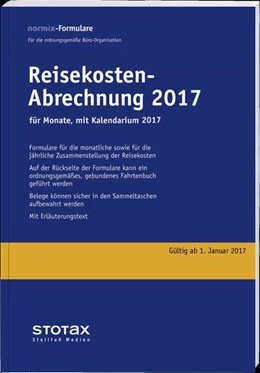 Abbildung von Reisekosten-Abrechnungen 2017 mit Kalendarium | 1. Auflage | 2017 | beck-shop.de