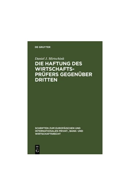 Abbildung von Mirtschink | Die Haftung des Wirtschaftsprüfers gegenüber Dritten | 1. Auflage | 2006 | 12 | beck-shop.de