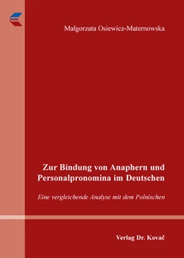 Abbildung von Osiewicz-Maternowska | Zur Bindung von Anaphern und Personalpronomina im Deutschen | 1. Auflage | 2016 | 17 | beck-shop.de
