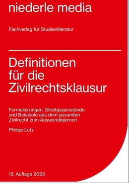 Abbildung von Lutz | Definitionen für die Zivilrechtsklausur | 10. Auflage | 2023 | beck-shop.de