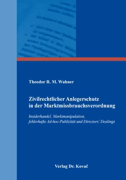 Abbildung von Wahner | Zivilrechtlicher Anlegerschutz in der Marktmissbrauchsverordnung | 1. Auflage | 2017 | 14 | beck-shop.de