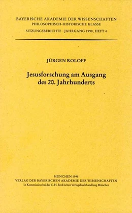 Abbildung von Roloff, Jürgen | Jesusforschung am Ausgang des 20.Jahrhunderts | 1. Auflage | 1999 | Heft 1998/4 | beck-shop.de