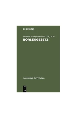 Abbildung von Hemptenmacher / Meyer | Börsengesetz | 3. Auflage | 1915 | 41 | beck-shop.de