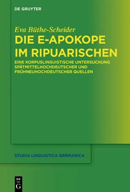 Abbildung von Büthe-Scheider | Die e-Apokope im Ripuarischen | 1. Auflage | 2017 | beck-shop.de