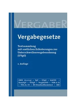 Abbildung von Vergabegesetze | 2. Auflage | 2018 | beck-shop.de