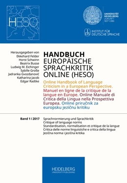 Abbildung von Felder / Schwinn | Handbuch Europäische Sprachkritik Online (HESO) / Sprachnormierung und Sprachkritik | 1. Auflage | 2017 | beck-shop.de