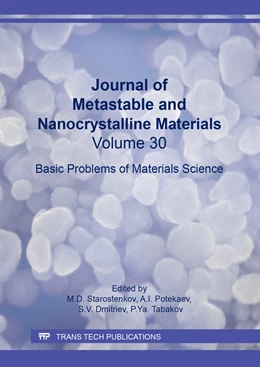 Abbildung von Starostenkov / Potekaev | Journal of Metastable and Nanocrystalline Materials Vol. 30 | 1. Auflage | 2018 | beck-shop.de