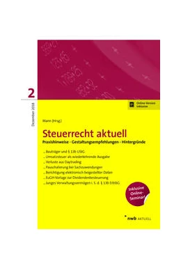 Abbildung von Mann (Hrsg.) | Steuerrecht aktuell 2/2018 | 1. Auflage | 2018 | beck-shop.de