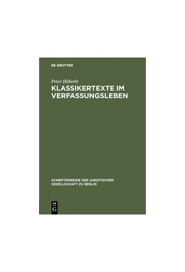 Abbildung von Häberle | Klassikertexte im Verfassungsleben | 1. Auflage | 2018 | beck-shop.de