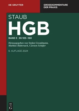 Abbildung von Schäfer / Habersack | Handelsgesetzbuch: HGB, Band 3: §§ 105-160 | 6. Auflage | 2024 | beck-shop.de