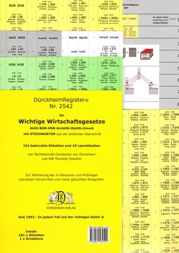 Abbildung von Glaubitz / Dürckheim | Wichtige Wirtschaftsgesetze MIT Stichworten - Dürckheim-Register (Nr. 2542) | 5. Auflage | 2023 | beck-shop.de