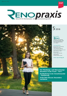 Abbildung von RENOpraxis - Zeitschrift für Rechtsanwalts- und Notariatsangestellte | 1. Auflage | 2024 | beck-shop.de