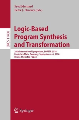 Abbildung von Mesnard / Stuckey | Logic-Based Program Synthesis and Transformation | 1. Auflage | 2019 | beck-shop.de