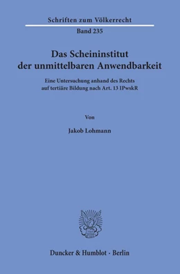 Abbildung von Lohmann | Das Scheininstitut der unmittelbaren Anwendbarkeit | 1. Auflage | 2019 | Band | beck-shop.de