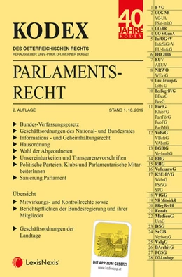 Abbildung von Doralt | KODEX Parlamentsrecht 2019/20 | 2. Auflage | 2019 | beck-shop.de