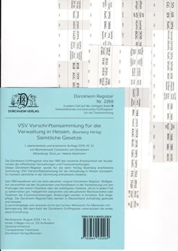 Abbildung von Dürckheim | DürckheimRegister® VSV HESSEN (2019), BOORBERG Verlag | 1. Auflage | 2019 | beck-shop.de