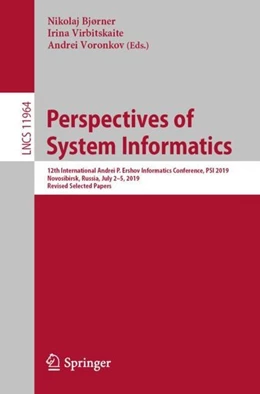 Abbildung von Bjørner / Virbitskaite | Perspectives of System Informatics | 1. Auflage | 2019 | beck-shop.de