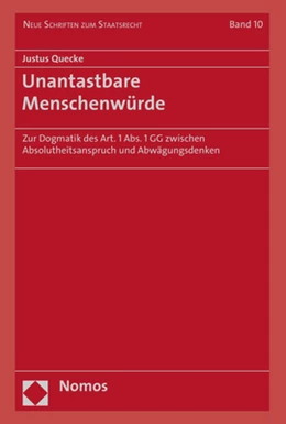 Abbildung von Quecke | Unantastbare Menschenwürde | 1. Auflage | 2020 | 10 | beck-shop.de