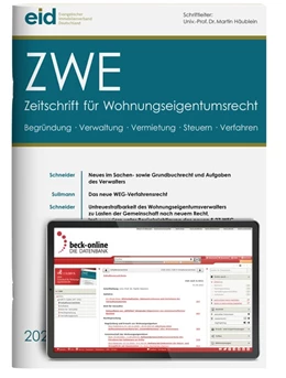 Abbildung von ZWE • Zeitschrift für Wohnungseigentumsrecht | 19. Auflage | 2024 | beck-shop.de