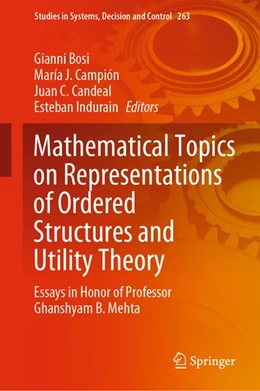 Abbildung von Bosi / Campión | Mathematical Topics on Representations of Ordered Structures and Utility Theory | 1. Auflage | 2020 | beck-shop.de