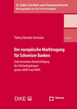 Abbildung von Ammann | Der europäische Marktzugang für Schweizer Banken | 1. Auflage | 2020 | Band 17 | beck-shop.de