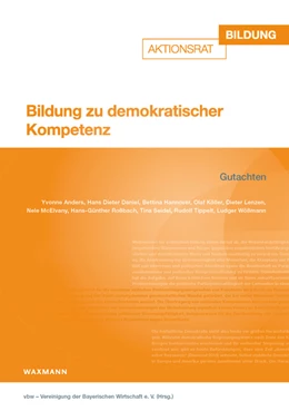 Abbildung von vbw - Vereinigung der Bayerischen Wirtschaft e. V. | Bildung zu demokratischer Kompetenz | 1. Auflage | 2020 | beck-shop.de