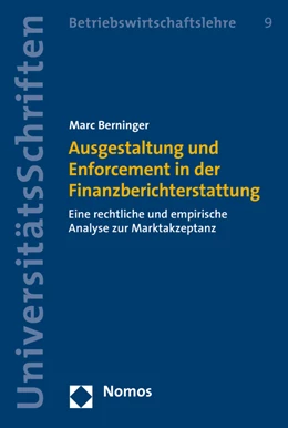 Abbildung von Berninger | Ausgestaltung und Enforcement in der Finanzberichterstattung | 1. Auflage | 2020 | Band 9 | beck-shop.de