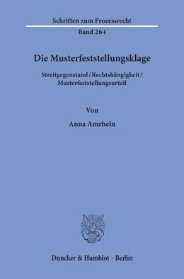 Abbildung von Amrhein | Die Musterfeststellungsklage | 1. Auflage | 2020 | beck-shop.de