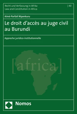 Abbildung von Niyonkuru | Le droit d’accès au juge civil au Burundi | 1. Auflage | 2020 | 40 | beck-shop.de