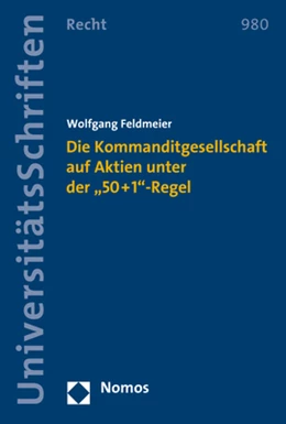 Abbildung von Feldmeier | Die Kommanditgesellschaft auf Aktien unter der „50+1“-Regel | 1. Auflage | 2020 | 980 | beck-shop.de